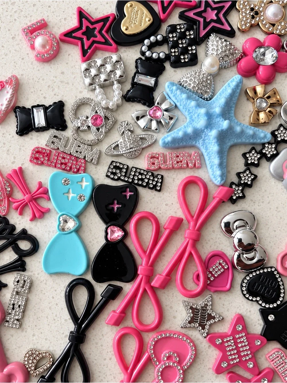 Kids Decorative Charms - Pink Flower & Heart Mix